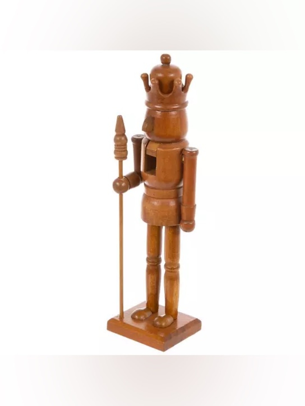 (2) Stained Wood Nutcracker With Staff